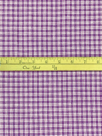 Imperial Purple/White 100% Linen Yarn-Dyed Plaid Shirt Weight Woven - European Mill - 58W