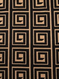 Black/Camel Polyester/Lycra Geometric Print Double Brushed Knit 60W