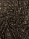 Black/Camel Polyester/Lycra Geometric Print Double Brushed Knit 60W