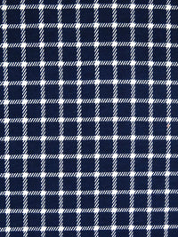 Dark Navy/Off-White Organic Cotton/Lycra Small Grid Print Jersey Knit - NY Designer - 62W