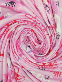 Bubblegum Pink/White/Magenta/Multi Rayon/Lycra Floral Print Jersey Knit 69W