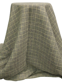 Parchment/Black/Raw Umber 100% Linen Glen Plaid Suiting - European Mill - 59W