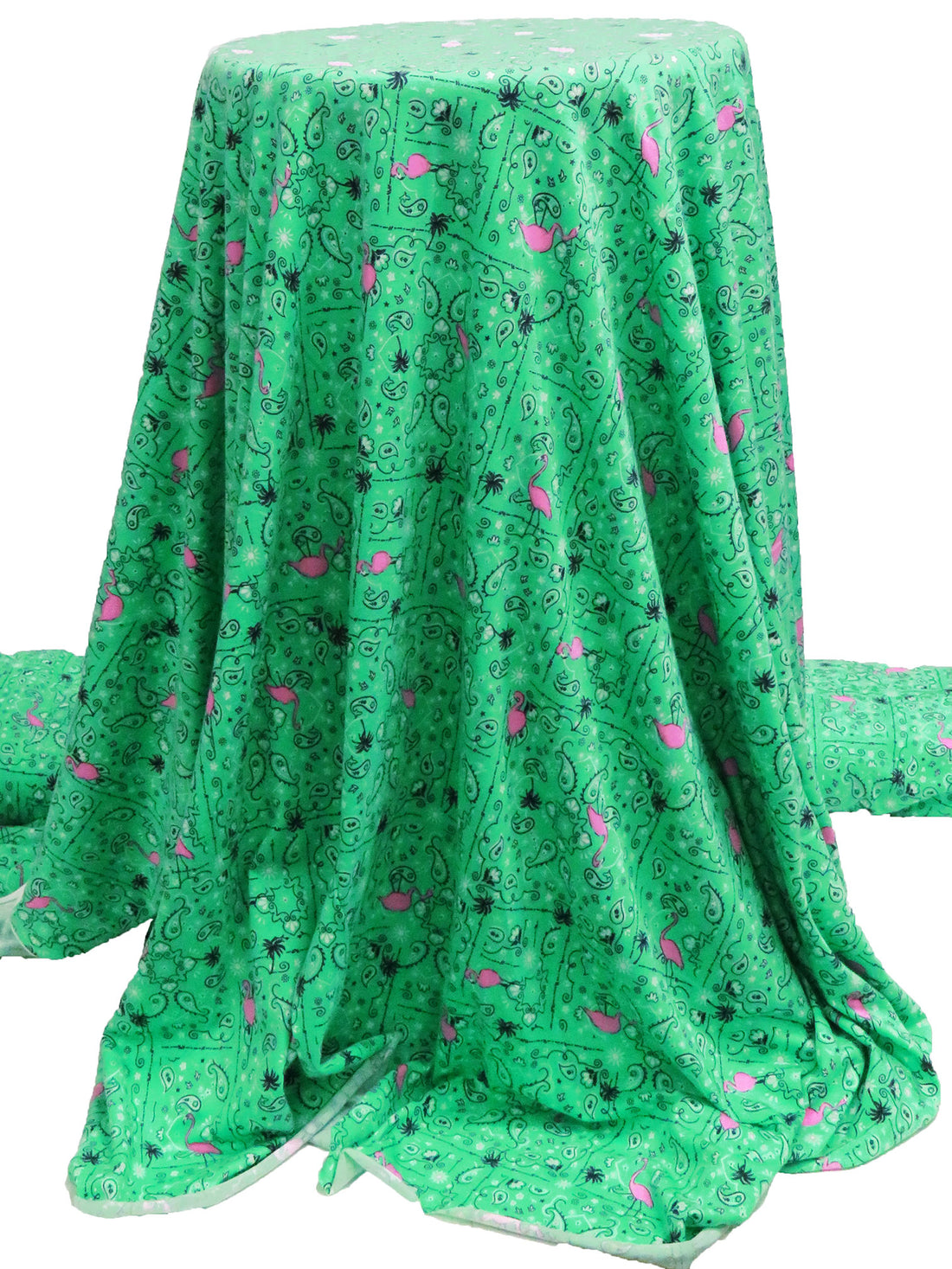 Caribbean Green/Rose Pink/White/Multi Cotton/Lycra Flamingo Fun Print Jersey Knit 68W