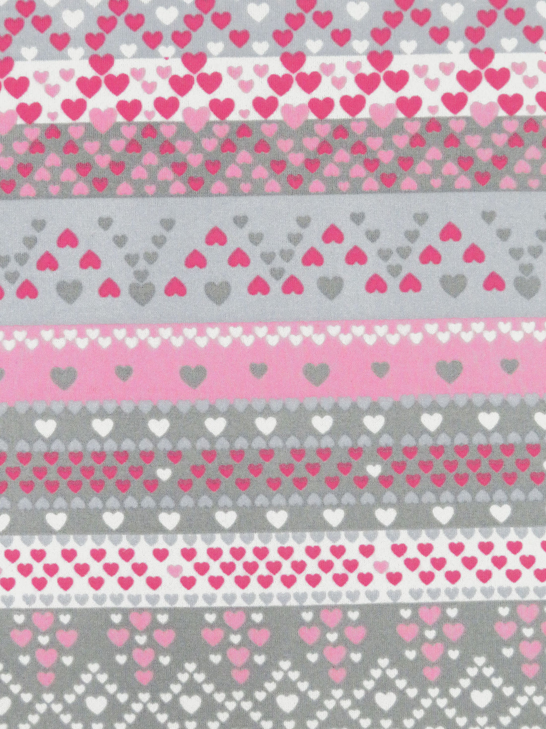 Light Gray/Middle Tone Gray/Pink Rose/Multi Polyester/Lycra Heart Stripe Print Double Brushed Knit 65W