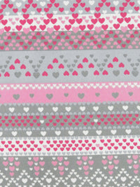 Light Gray/Middle Tone Gray/Pink Rose/Multi Polyester/Lycra Heart Stripe Print Double Brushed Knit 65W
