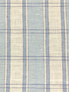 Light Steel Blue/Ivory/Independence Blue 100% Linen Novelty Weave Yarn-Dyed Plaid Midweight Woven - European Mill - 58W