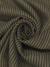 Dark Taupe/Sandalwood 100% Linen Vertical Yarn-Dyed Stripe Midweight Woven - European Mill - 58W