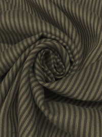 Dark Taupe/Sandalwood 100% Linen Vertical Yarn-Dyed Stripe Midweight Woven - European Mill - 58W