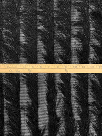 Black 100% Polyester Vertical Fringe On Fishnet - Black Halo - 48W