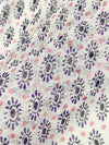 White/Navy/Pink 100% Silk Small Ornate Dot Print Crinkle Chiffon 54W