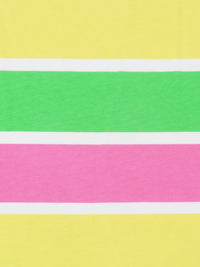 Lemon/Kelly Green/Raspberry Pink/White Cotton/Lycra /Horizontal Stripe Print Jersey Knit 60W