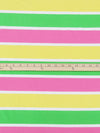 Lemon/Kelly Green/Raspberry Pink/White Cotton/Lycra /Horizontal Stripe Print Jersey Knit 60W