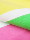 Lemon/Kelly Green/Raspberry Pink/White Cotton/Lycra /Horizontal Stripe Print Jersey Knit 60W