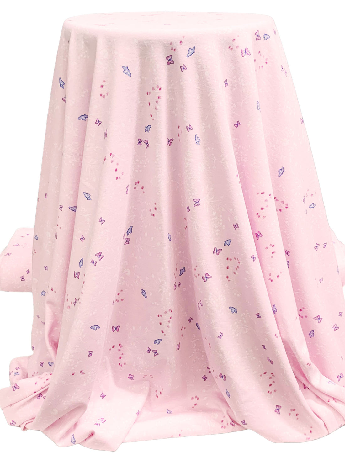 Misty Rose Pink/Cool Lavender/White Cotton/Polyester/Lycra Butterfly Floral Print Interlock Knit 68W