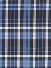 Dark Cornflower Blue/Navy/White Polyester/Lycra Plaid Print Double Brushed Knit 56W