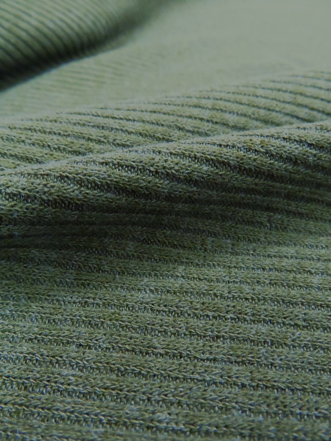 Dusty Moss Green Polyester/Rayon/Lycra Ribbed Sweater Knit - Michael Stars - 46W