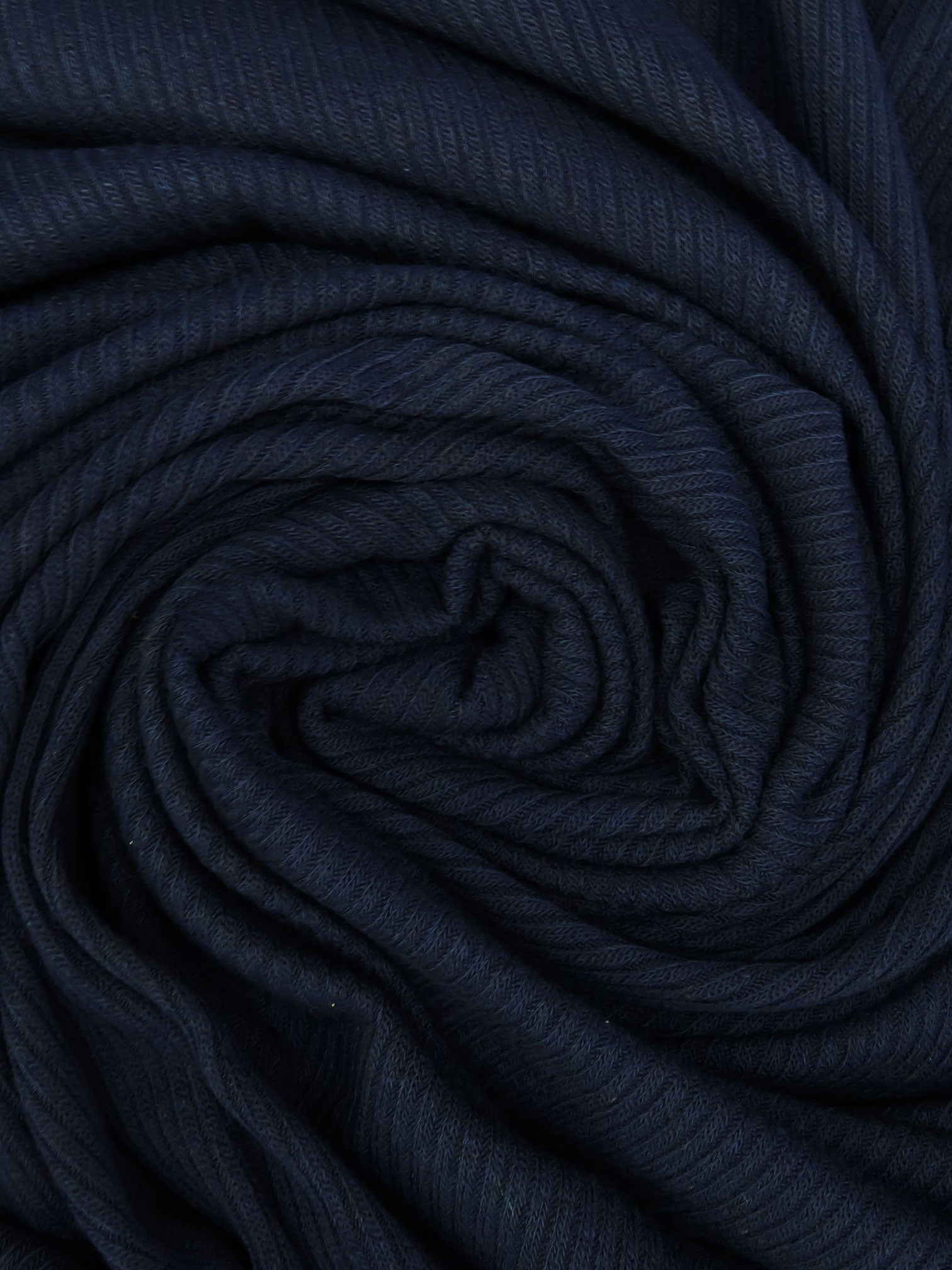 Deep Ocean Blue Polyester/Rayon/Lycra Ribbed Sweater Knit