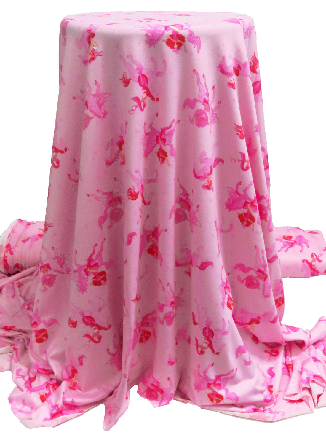 Bubblegum Pink/White/Vivid Magenta Polyester/Lycra Pink Pony Print Double Brushed Knit 65W