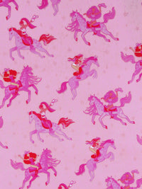 Bubblegum Pink/White/Vivid Magenta Polyester/Lycra Pink Pony Print Double Brushed Knit 65W