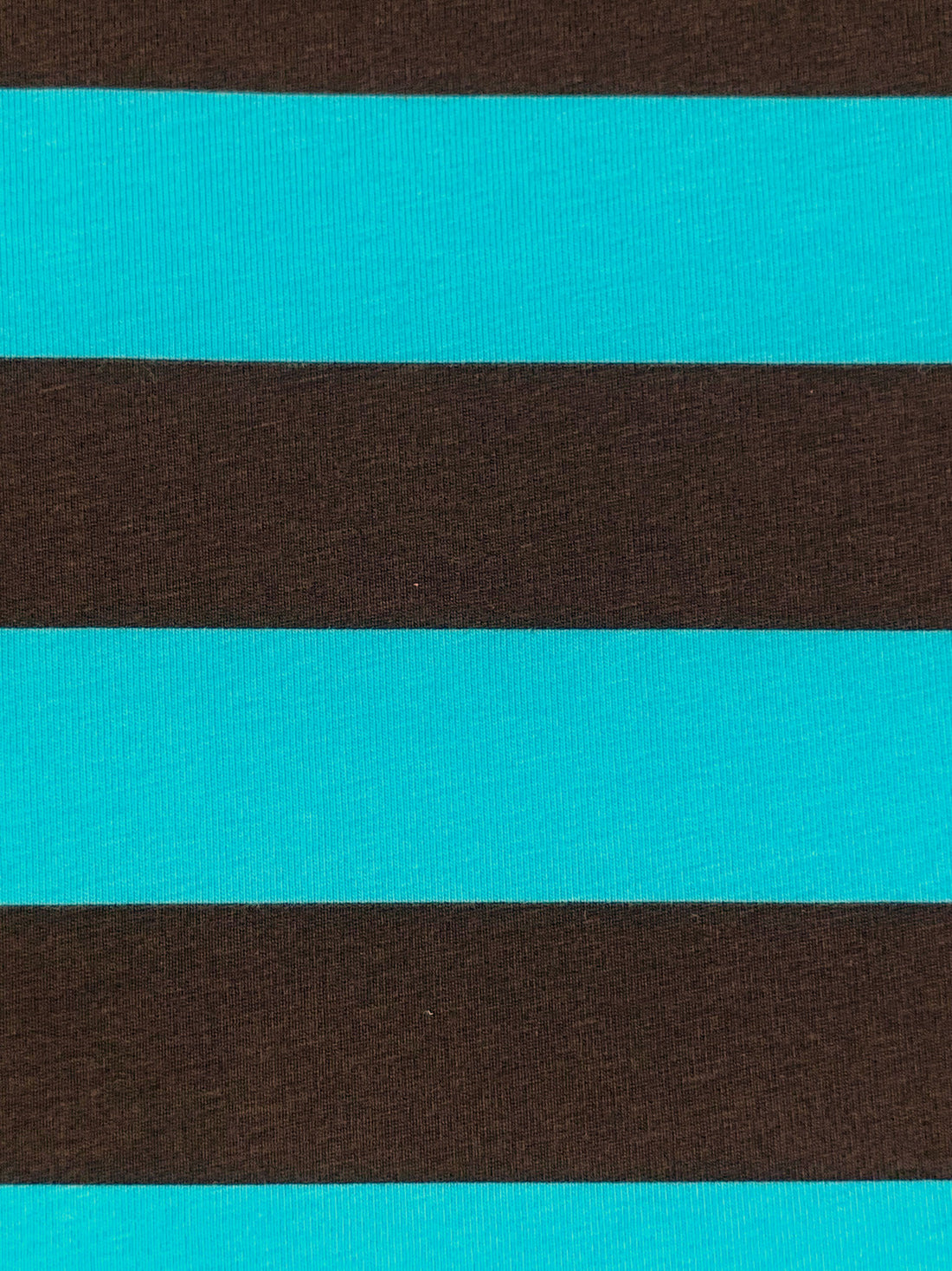 Dark Chestnut/Turquoise Surf Cotton/Lycra Horizontal Stripe Print Jersey Knit 60W