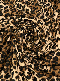 Coyote Brown/Wheat/Black Polyester/Lycra Animal Print Double Brushed Knit 58W