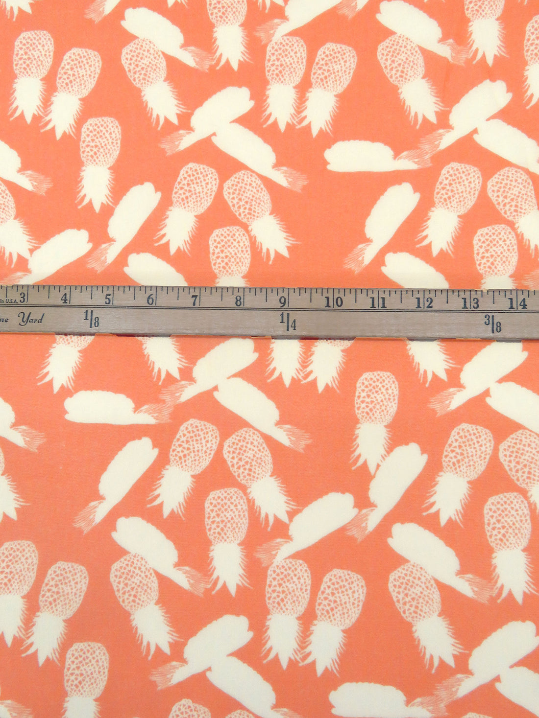 Coral/Cream 100% Rayon Pineapple Abstract Print Gauze 52W