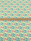 Sage/Sea Blue/Carmine Pink Polyester/Lycra Abstract Geometric Print Double Brushed Knit 56W