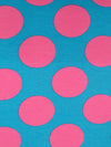 Bondi Blue/French Rose Cotton/Polyester Dot Print Interlock Knit 62W