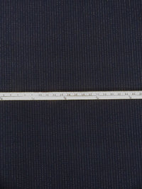 Dark Ocean Blue/White Polyester/Rayon/Lycra Horizontal Stipe Stretch Suiting - NY Designer - 57W