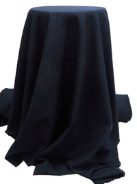Dark Ocean Blue/White Polyester/Rayon/Lycra Horizontal Stipe Stretch Suiting - NY Designer - 57W
