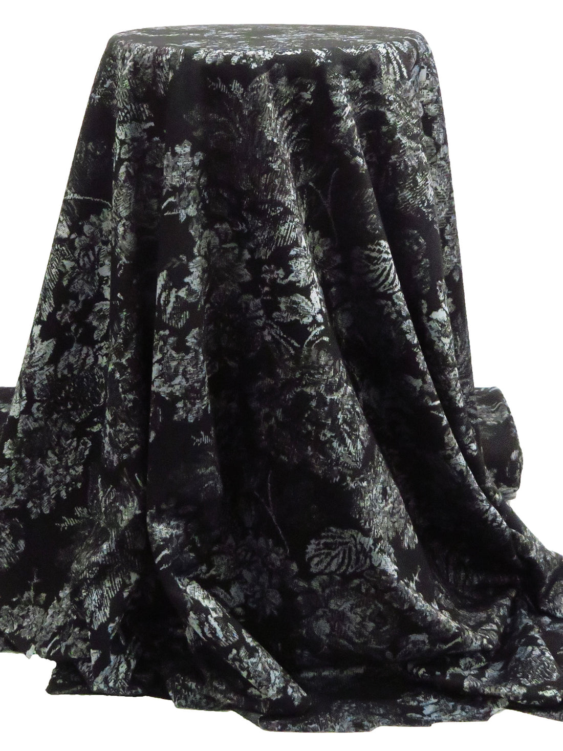 Ink Black/ Ash Gray/Light Gray Polyester/Lycra Jungle Print Jacquard Double Knit - NY Designer - 59W