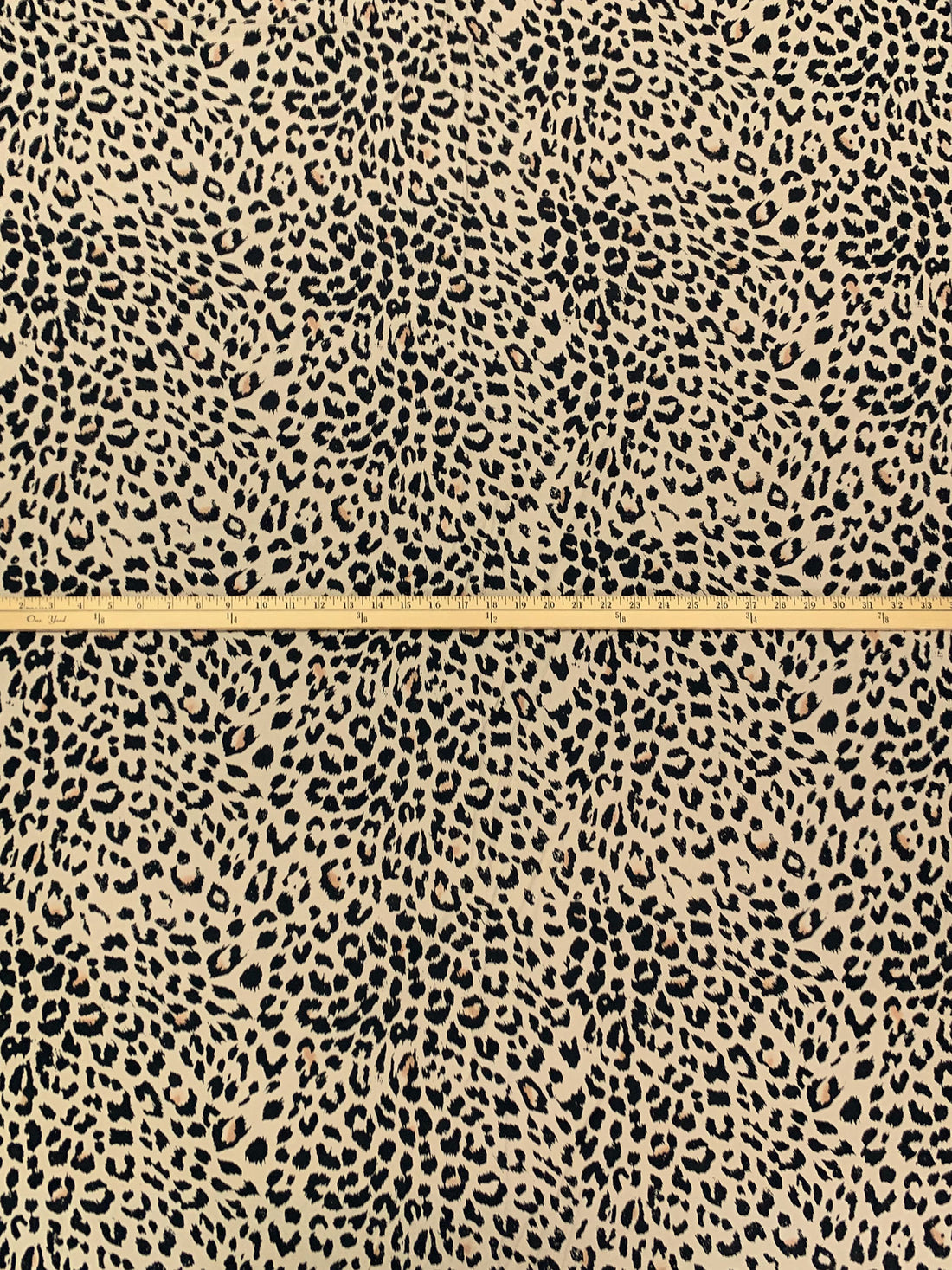 Light Tan/Black 100% Rayon Animal Print Crepe de Chine - NY Designer - 50W