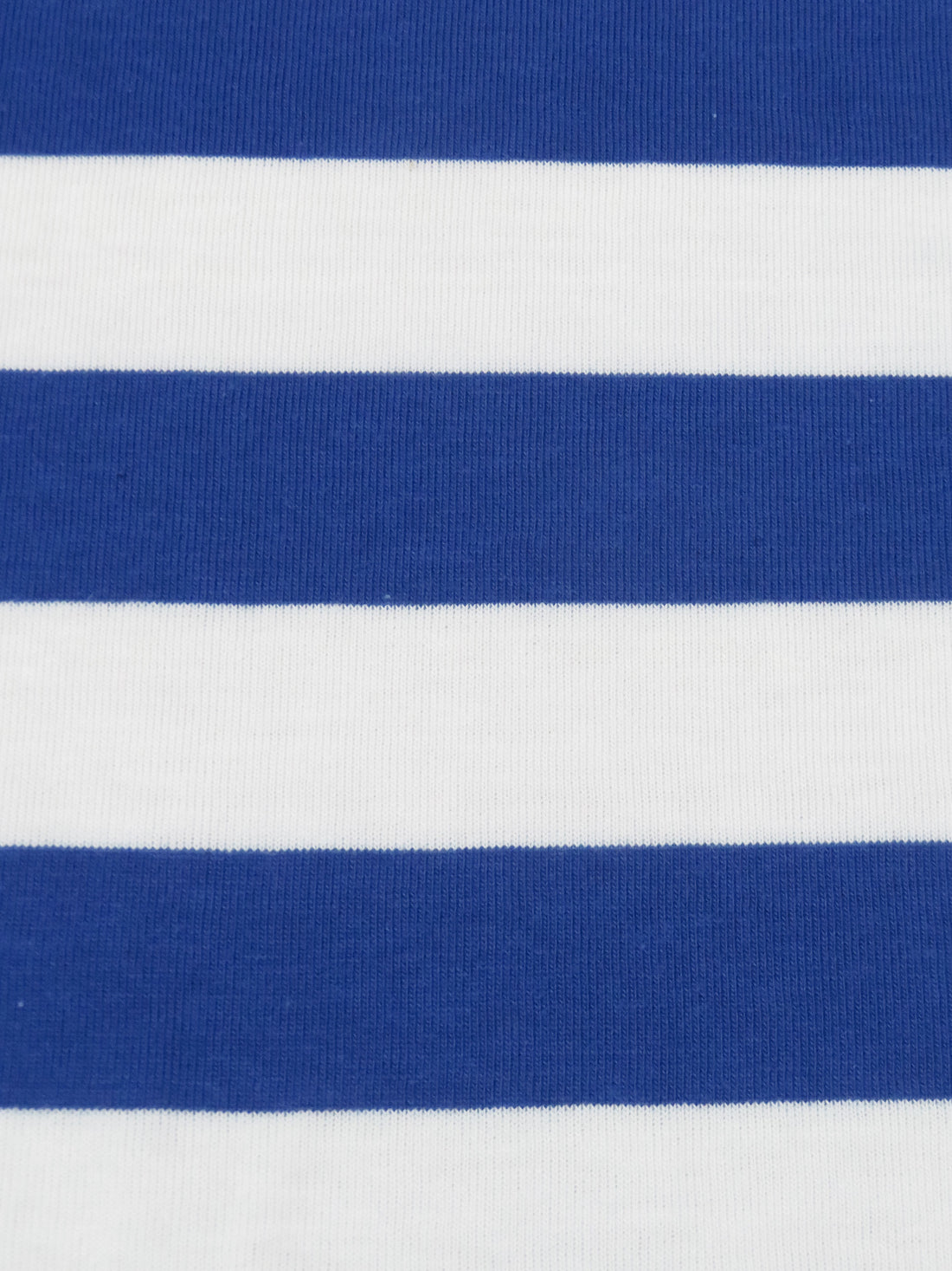 Azure Blue/White Cotton/Polyester Horizontal Stripe Jersey Knit 56W