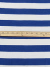 Azure Blue/White Cotton/Polyester Horizontal Stripe Jersey Knit 56W