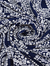 Midnight Navy/White Polyester/Lycra Floral Paisley Print ITY Knit - NY Designer - 58W