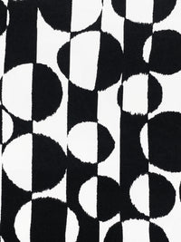 White/Black Polyester/Lycra Vertical Striped Irregular Circles Print ITY Knit - NY Designer - 56W