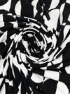 White/Black Polyester/Lycra Vertical Striped Irregular Circles Print ITY Knit - NY Designer - 56W