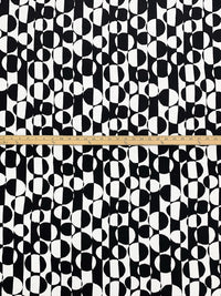 White/Black Polyester/Lycra Vertical Striped Irregular Circles Print ITY Knit - NY Designer - 56W