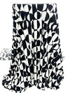 White/Black Polyester/Lycra Vertical Striped Irregular Circles Print ITY Knit - NY Designer - 56W