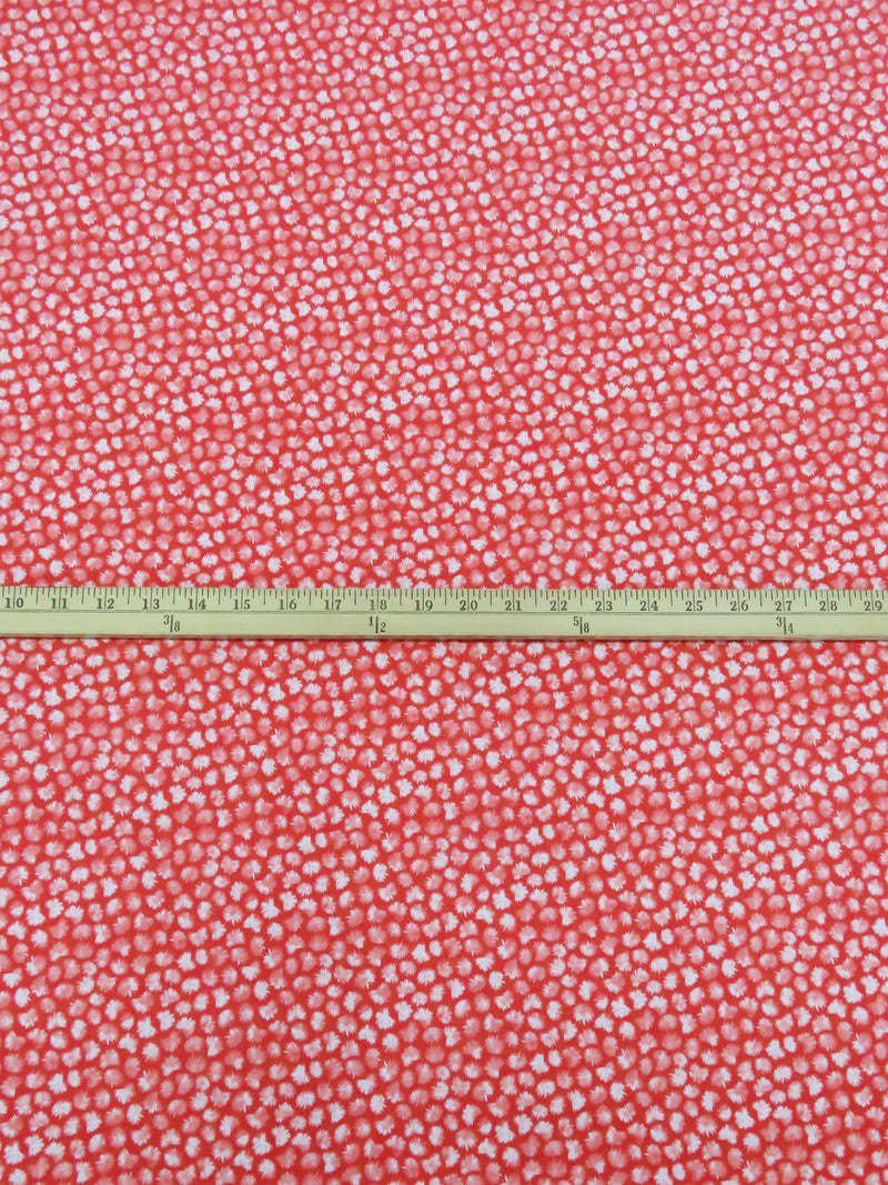 Hot Strawberry/White Polyester/Lycra Dandelion Puffs Print ITY Knit - NY Designer - 58W