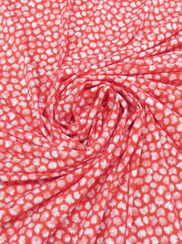 Hot Strawberry/White Polyester/Lycra Dandelion Puffs Print ITY Knit - NY Designer - 58W