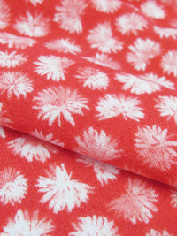 Hot Strawberry/White Polyester/Lycra Dandelion Puffs Print ITY Knit - NY Designer - 58W