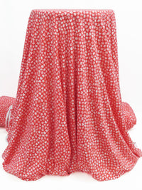 Hot Strawberry/White Polyester/Lycra Dandelion Puffs Print ITY Knit - NY Designer - 58W