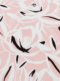 Pale Ballet Pink/White/Black Polyester/Lycra Floral Print ITY Knit - NY Designer - 58W