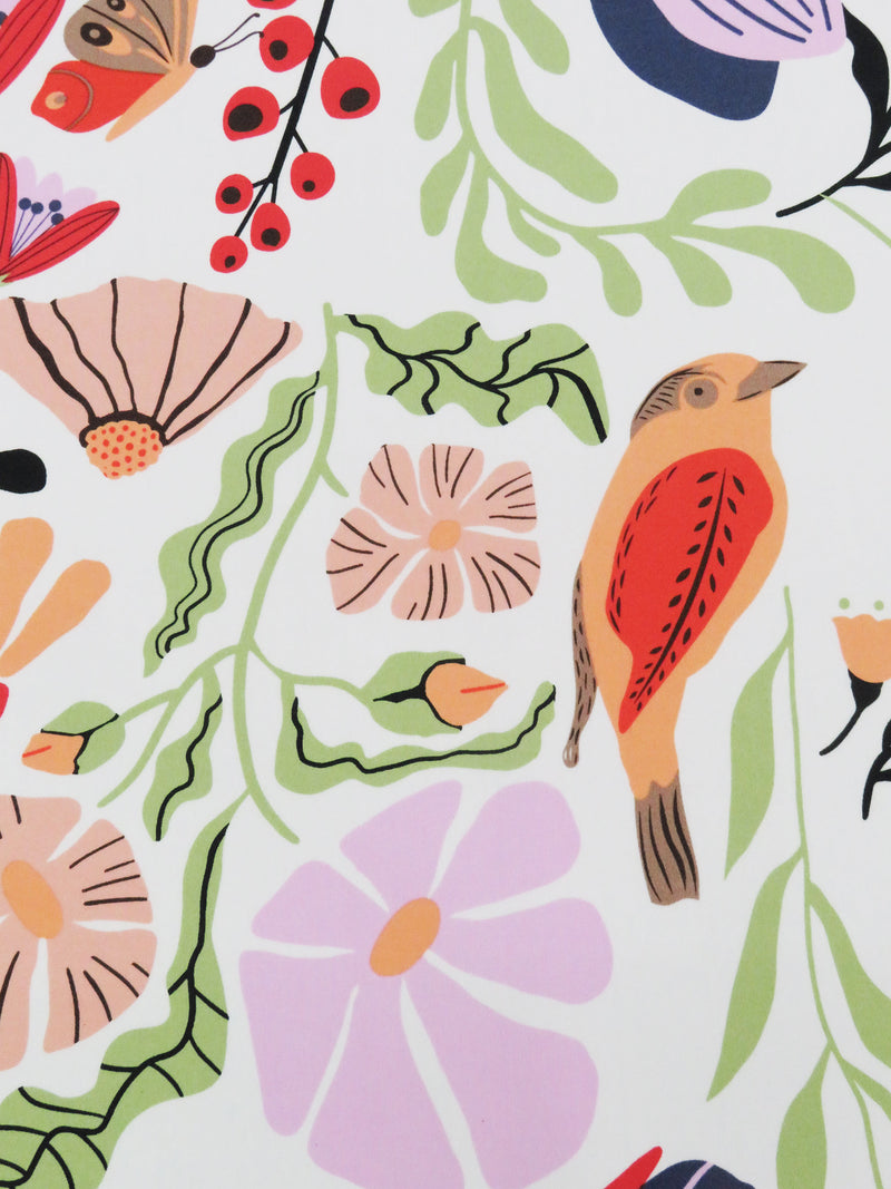 Off White/Aloe Green/Mocha Mousse/Multi Polyester/Lycra Flora And Fauna Print ITY Knit - NY Designer - 58W