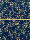 Dark Lapis Blue/Mellow Apricot/Berry Red/Multi Polyester/Lycra Floral Print ITY Knit - NY Designer - 58W