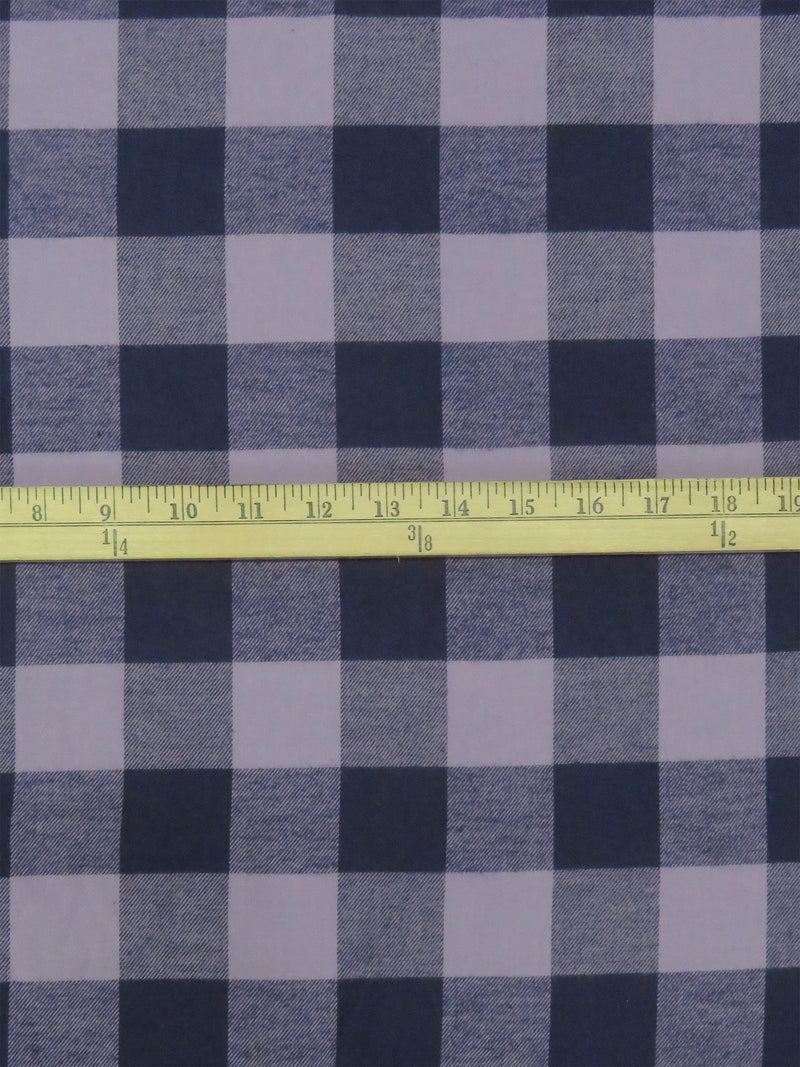 Navy/Purple Haze 100% Cotton Buffalo Plaid Flannel Shirting 60W