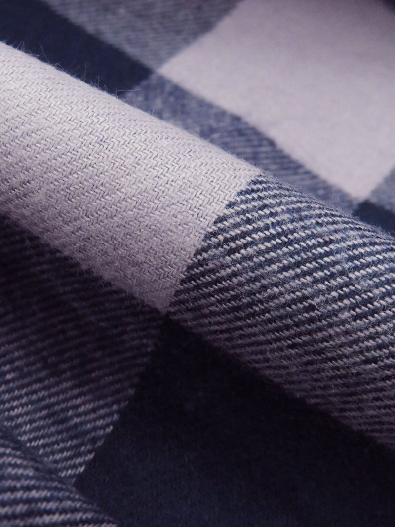 Navy/Purple Haze 100% Cotton Buffalo Plaid Flannel Shirting 60W