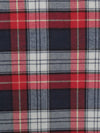 Midnight Navy/Dark Cherry Red/White/Black 100% Cotton Plaid Weave Flannel Shirting 60W