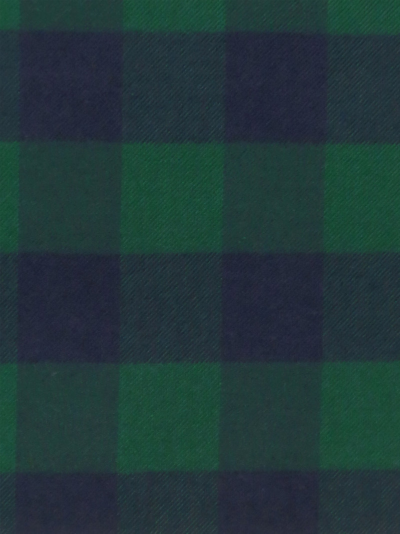 Castleton Green/Navy 100% Cotton Buffalo Plaid Flannel Shirting 58W